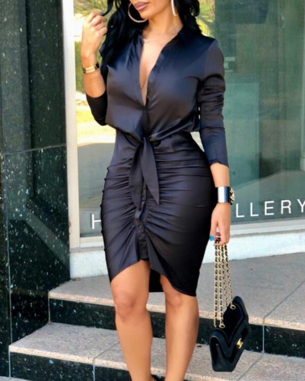 Women Lace-up Party Dress - Image 4