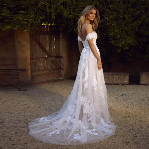 Lace Wedding Dresses Off The Shoulder Appliques - Image 4