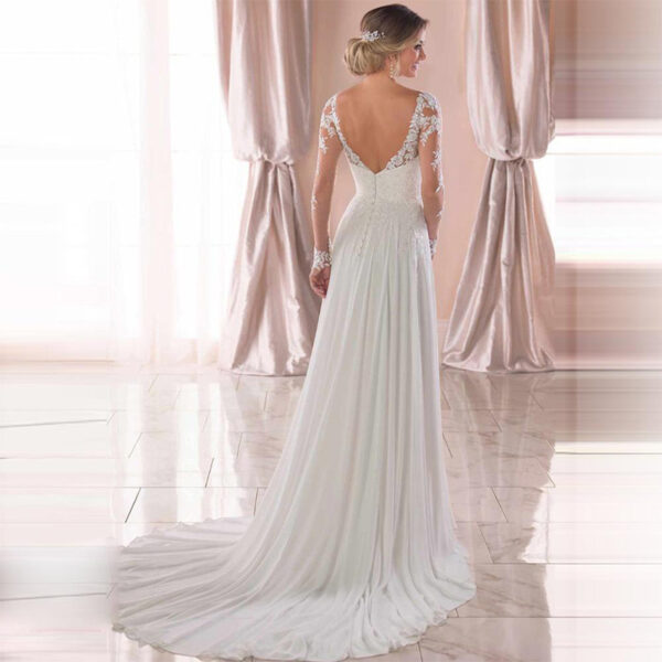 Backless Deep V-neck Wedding Dress - Image 2