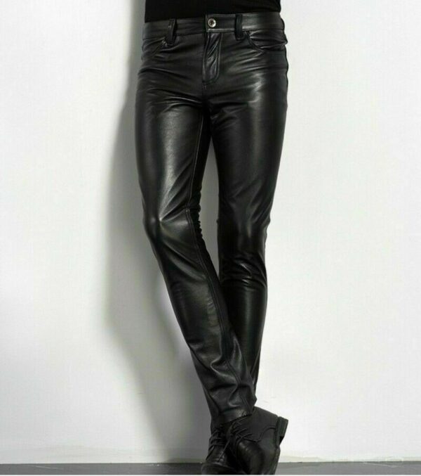 Long Leather Pants - Image 9