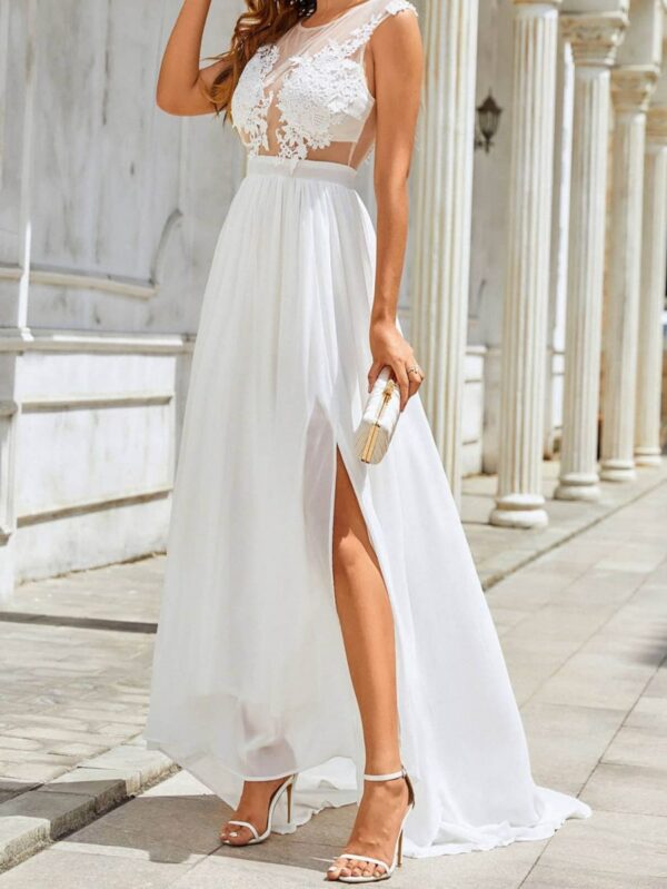 Chiffon Lace Trailing Wedding Dress - Image 7