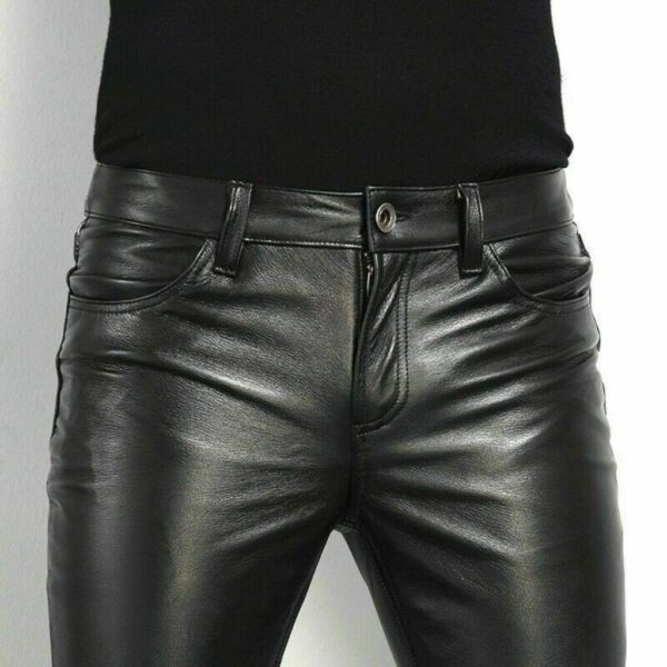 Long Leather Pants - Image 3