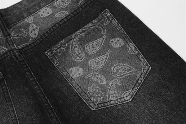 Cashew Flower Patchwork Jeans - Image 5