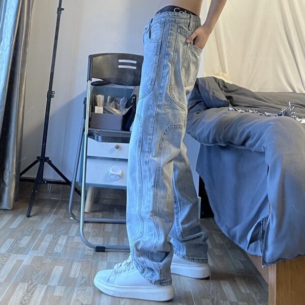 Unisex Tide Retro Wash Jeans - Image 3