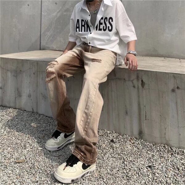 Gradient Distressed Vintage Jeans - Image 2
