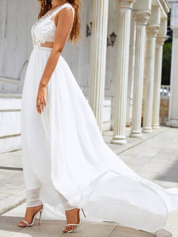 Chiffon Lace Trailing Wedding Dress - Image 2