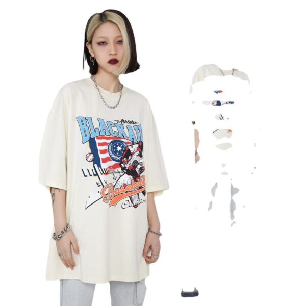 Baseball Vintage Loose T-Shirt - Image 2