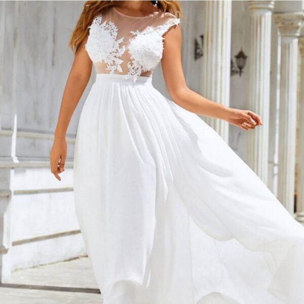 Chiffon Lace Trailing Wedding Dress - Image 6