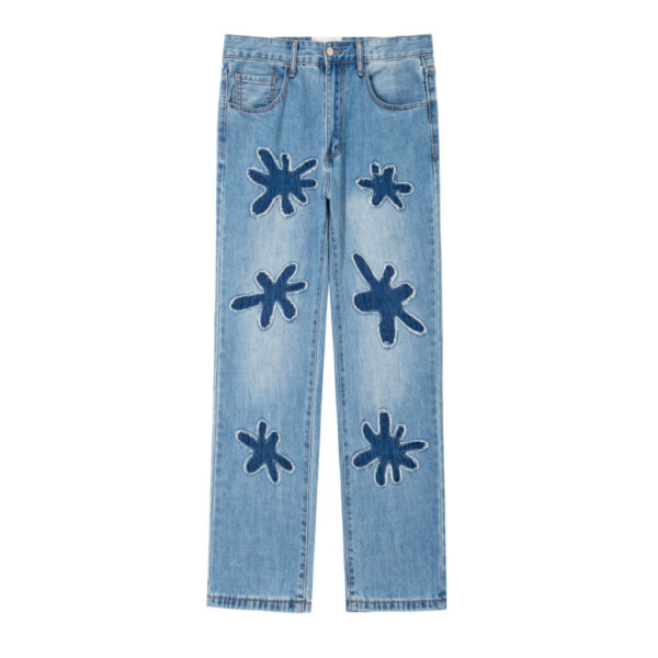 Unisex Burnt Flowers Jeans - Image 5