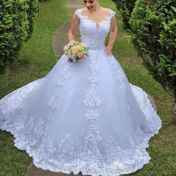 Wedding Dress White Vintage Lace - Image 4